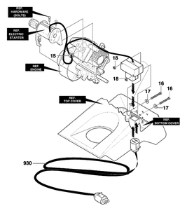 Electric Starter Diagram and Parts List for 621450X4E 2001 Briggs and Stratton Snow Blower